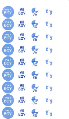 Produktbild von Oblique Unique It's a Boy Sticker Aufkleber 108 Stk. Geburt Baby Shower Deko - blau weiß