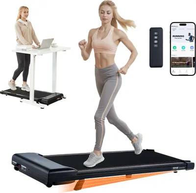 Produktbild von VEVOR Walking Pad Laufband unter den Schreibtisch, Laufband zum Arbeiten, funktionierendes Laufband mit 120 kg Tragkraft, tragbares Pad mit 2,5 PS, Fernbedienung LED-Anzeige 1-6 km/h