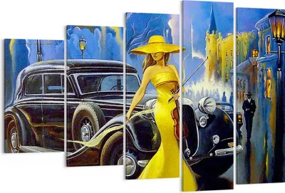 Produktbild von Bild auf Leinwand - Leinwandbild - frau retro stil - 150x100cm - Wand Bild - Wanddeko - Wandbilder - Leinwanddruck - Bilder - Kunstdruck - Wanddekoration - Leinwand bilder - Wandkunst - EG150x100-3449