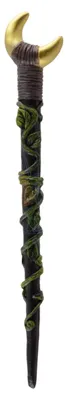 Produktbild von Zauberstab Hexe Wicca Magierstab mit goldener Mondsichel 25cm | Gothic & Fantasy Deko  | Kostüm Zubehör