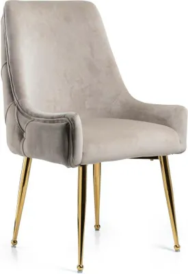 Obrázek produktu pro HowHomely | Jídelní židle - Samson - Béžová-zlatohnědá - akcent se zlatými nohami - Glamour - Comfort