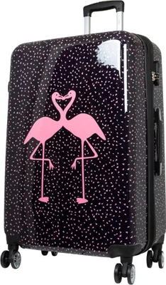 Produktbild von Hartschalen Reise Koffer Trolley mit Dehnfalte Motiv Kissing Flamingos - Gr. XL