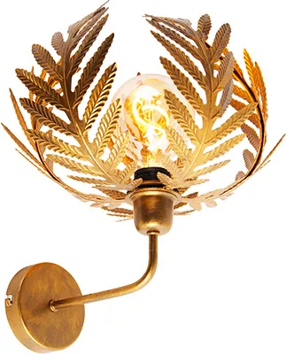 Produktbild von QAZQA - Landhaus I Vintage Vintage Wandleuchte Gold I Messing - Botanica I Wohnzimmer I Schlafzimmer - Stahl Organisch - LED geeignet E27