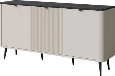 Produktbild von Sideboard Marly Kommode 160x40x82cm Farbe wählbar 3-türig,Kaschmir / Graustein