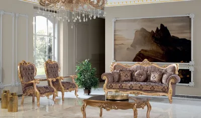 Produktbild von Casa Padrino Luxus Barock Wohnzimmer Set Lila / Grau / Gold - 2 Sofas & 2 Sessel & 1 Couchtisch - Handgefertigte Wohnzimmer Möbel im Barockstil - Edel & Prunkvoll