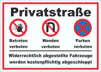 Produktbild von Privatstrasse Aufkleber A9 (37x52mm)