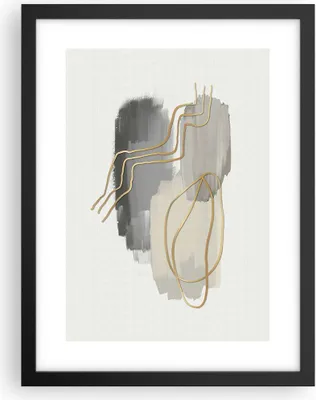 Produktbild von Gerahmtes Poster - Schwarzer Rahmen - Abstraktion Stück Gold - 30x40 cm - Wand Bild - Wanddeko - Wandbilder - Kunstposter - Wandposter - Bilderrahmen - Bilder - Kunstdruck - Wandbild - P2BPA30x40-4149