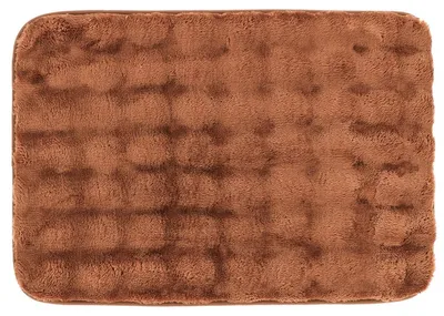 Produktbild von TENDANCE Badematte Badezimmerteppich braun 40 x 60 cm Duschvorleger mit Felloptik Badvorleger