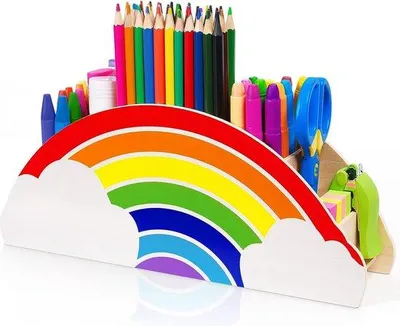 Productafbeelding van Famanu Bureauorganizer met 6 vakken - Regenboogdesign