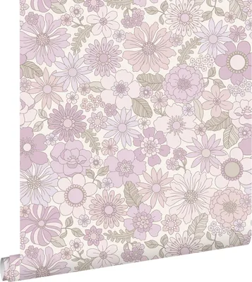 Zdjęcie produktu dla ESTAhome Tapeta retro kwiaty jasnego fioletu 50 x 900 cm