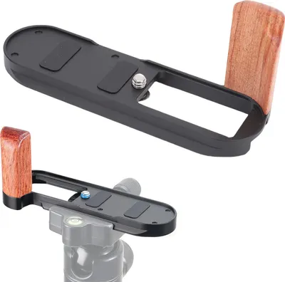 Produktbild von L-Halterung, passend für Leica X1 X2-Kameras, Aluminium-Handgriff, Schnellwechselplatte mit Holzgriff, 1/4 Zoll Gewindeloch, Arca-Stativ