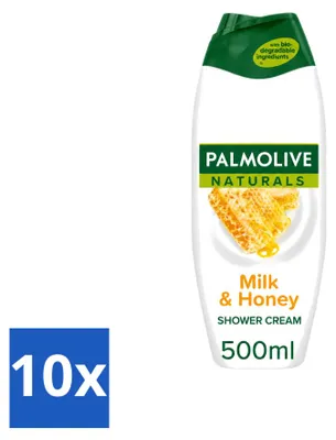 Produktbild von 10 x Palmolive Naturals Duschcreme Milch & Honig 500 ml - Vorteilspackung - 10 Stücke