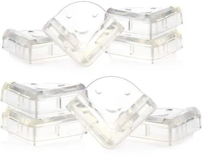 Produktbild von Unyqoos® Transparenter L‑Eckenschutz für Tisch- und Möbelecken, selbstklebend, stoßdämpfender Kunststoff, für Holz/Glas/Stein/Fliesen, 8 Stück