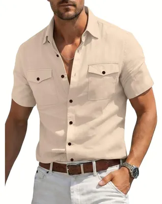 Productafbeelding van Currero Linnen Blouse Heren Abrikoos L