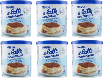 Produktbild von 6x Nestlé il latte condensato Kondensmilch cremige Zutat für Desserts gesüßte konzentrierte Vollmilch 397g