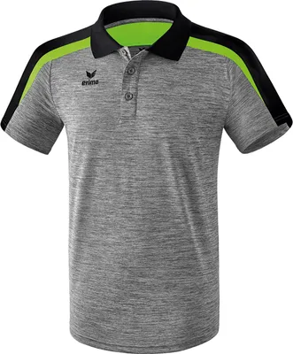 Produktbild von Erima Liga 2.0 Poloshirt Kinder - Grau Melange / Schwarz / Green Gecko  | Größe: 140