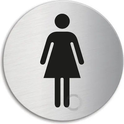 Produktbild von Schild Türschild WC Damen | Edelstahl selbstklebend Ø 60 mm