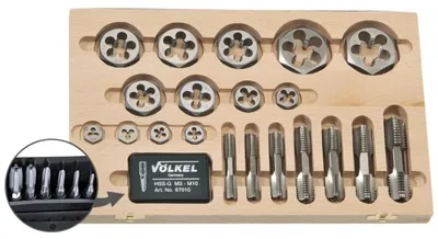 Zdjęcie produktu dla VÖLKEL Zestaw gwintowników ręcznych HexTap G1/8-1 ″ - 48608