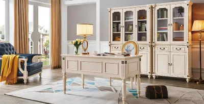Immagine prodotto di Scrivania, poltrona, schedario, set per ufficio, mobili da ufficio classici, nuovi 3 pezzi