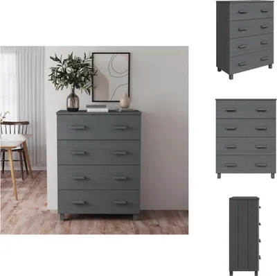 Produktbild von vidaXL Sideboard HAMAR Dunkelgrau 79x40x103,5 cm Massivholz Kiefer -  Sideboards