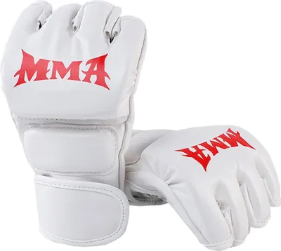 Produktbild von INF Halbfinger Boxhandschuhe - Kunstleder MMA Sparring & Sandsack Training 2er Set Weiß