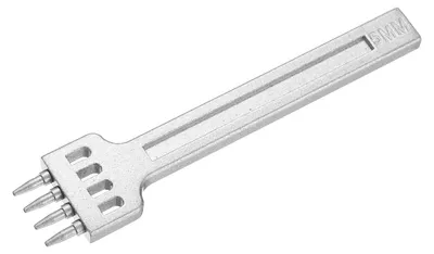 Produktbild von Leder-Stanzwerkzeug - 4 Zacken - Lochstanze für Lederarbeiten - 5 mm - Weiß