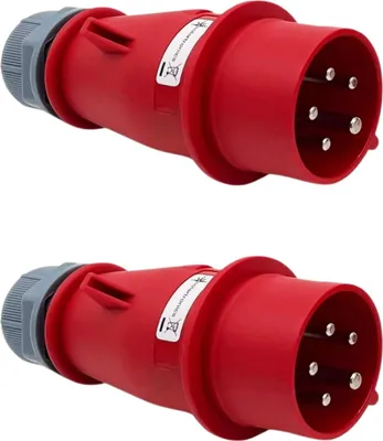 Produktbild von (1 - 10er Pack) CEE-Stecker 16A 400V, IP44, 5-polig männlich 3P+N+E : 2 Paar Anzahl: 2 Paar