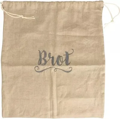 Produktbild von Brotbeutel Leinen, mit Stickerei, Länge: 370 mm, Breite: 410 mm