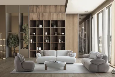 Produktbild von Komplettes Beige Wohnzimmer Garnitur Edle Sofas Stoffsessel Tisch
