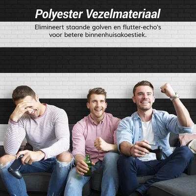 Produktbild von Schallschutzpaneele Akustikpaneele Wandpaneele - 18 Stück - 30 x 30 x 0,9 cm - Steinoptik - Selbstklebend