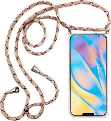 Produktbild von Handykette für Apple iPhone 12 mini - Smartphone Necklace Hülle mit Band - Schnur mit Case zum umhängen in Rosa