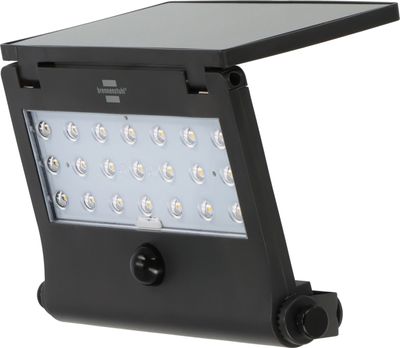 Brennenstuhl Solar LED Strahler SOL 1000 Pad / LED Wandleuchte für außen mit Bewegungsmelder (Solarlampe IP65, 1000lm, 4 verschiedene Licht Modi, Dämmerungssensor, inkl. Akku)