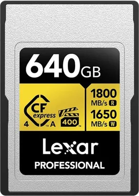 Immagine prodotto di Scheda LEXAR CFexpress PRO Tipo A Gold 4.0 Series 640 GB R1800/W1650