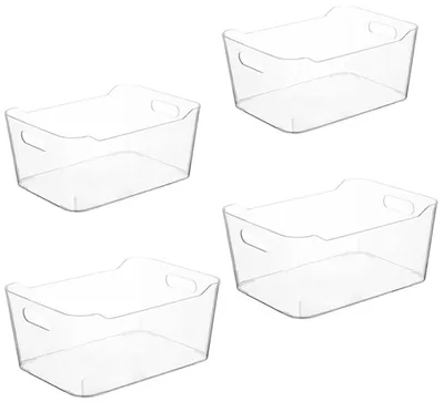 Image de 4 organisateurs transparents en plastique pour la cuisine et la salle de bain