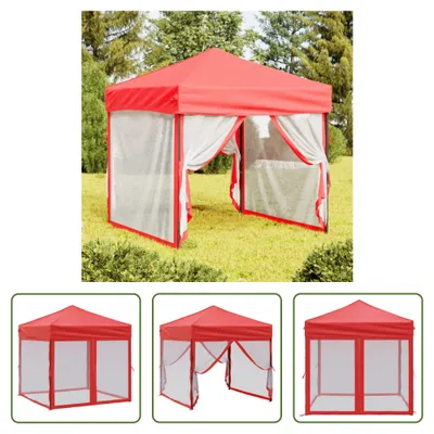 Immagine prodotto di The Living Store Tenda per feste pieghevole con pareti laterali rosse 2x2 m
