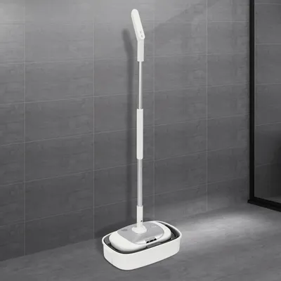 Immagine prodotto di Mop elettrico senza fili - Per pavimenti e finestre - 150 giri/min - Serbatoio acqua da 400 ml - Manico in PVC - Bianco