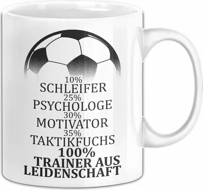 Produktbild von Fußballtrainer Tasse Spruch Trainer Aus Leidenschaft Fußballcoach (Weiß)