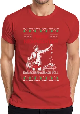 Produktbild von Frohe Weihnachten Sarkasmus - Ugly Christmas Sweater Herren T-Shirt, Rot, S