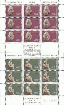 Produktbild von Briefmarken Jugoslawien 1974 Mi 1557Klb-1558Klb Kleinbögen (kompl.Ausg.) postfrisch Skulpturen