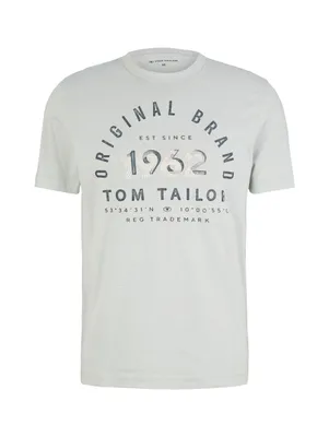 Produktbild von Tom Tailor T-Shirt Gestreiftes Kurzarmshirt mit Rundhalsausschnitt und Print