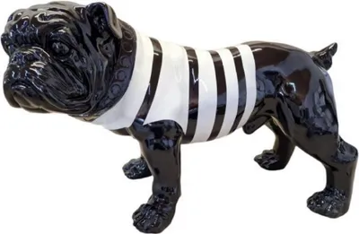 Immagine prodotto di Casa Padrino statuetta decorativa cane bulldog nero / bianco 59 x h. 40 cm - scultura decorativa resistente alle intemperie - statuetta decorativa per il soggiorno - statuetta decorativa per il giardino - statuetta decorativa per animali