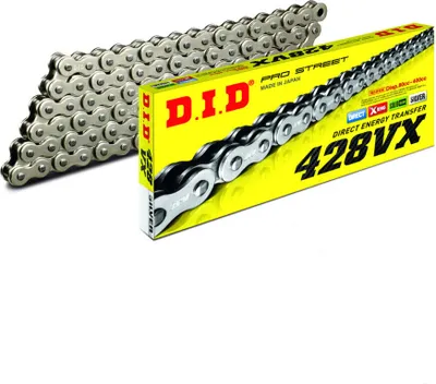 Produktbild von Übertragungskette DID X-Ring 428VX/132 Silber mit Clip-Gelenk