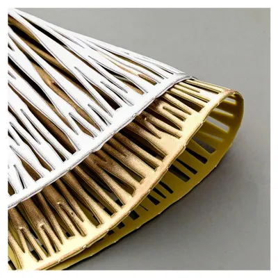 Produktbild von 4 Stück runde Tischsets für Restaurants, hohl, PVC, hitzebeständig, gold