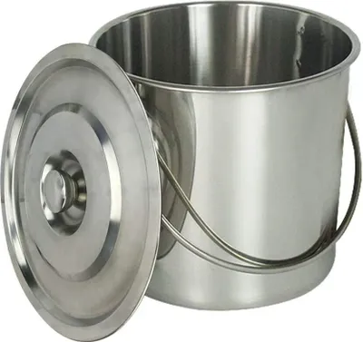 Image de 20L Seau en inox Seau de cuisine Seau à aliments Seau à lait Seau à vin Seau à champagne Seau à glace Avec couvercle