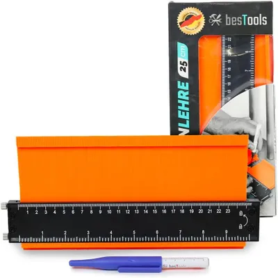 Image de bestTools Gabarit de contour 25 cm avec dispositif de blocage Kit de profilomètre