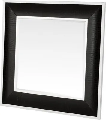 Produktbild von Casa Padrino Designer Luxus Wandspiegel Alligator Schwarz 100 x H 100 cm - Luxus Qualität