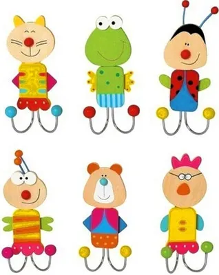 Produktbild von Bartl 0515 Doppel-Wandhaken "Tiere" 1 Stück Kinder-Garderobe sortiert