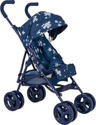 Immagine prodotto di Passeggino leggero blu con motivi floreali per bambini e bambine dai 3 anni in su