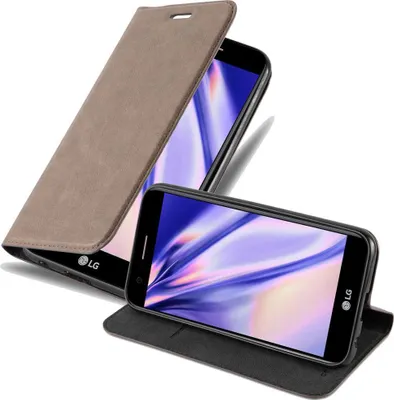 Obrázek produktu pro Cadorabo Case for LG K10 2017 Protective Case in Brown Pouzdro na mobilní telefon s magnetickým zavíráním