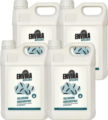 Produktbild von Envira Holzwurm Abwehrspray 4 x 5L - Spray mit Langzeitwirkung gegen Holzbock & Holzwurm